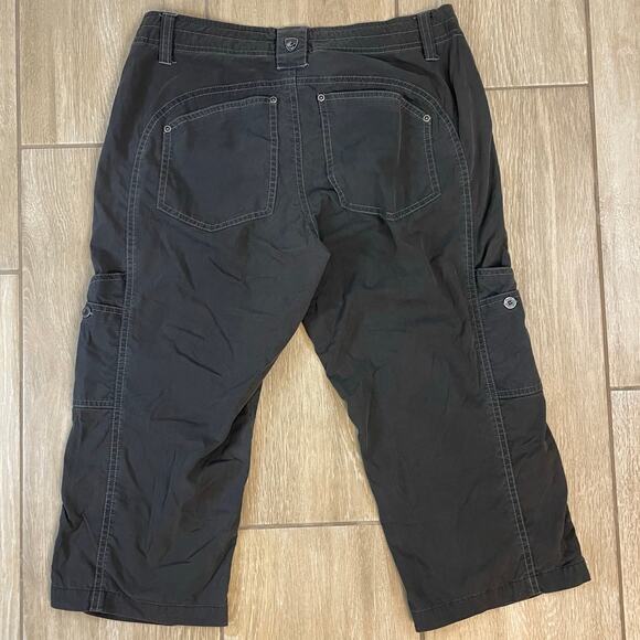 KUHL Capri Pants Women’s 4 Gray Outdoor Stretch Cargo Hiking Nylon Blend - Picture 2 of 14
